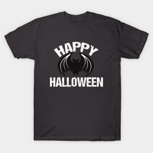 Happy Halloween Black Bat T-Shirt